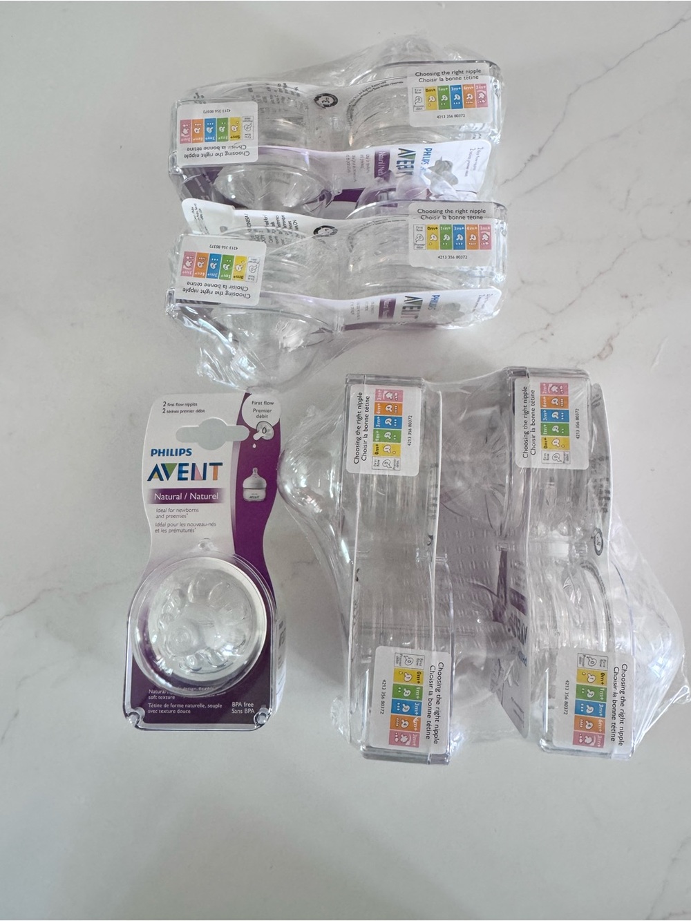 NEW Avent Natural Retired Style nipple Bottle First Flow Nipple 0M Newborn Lot